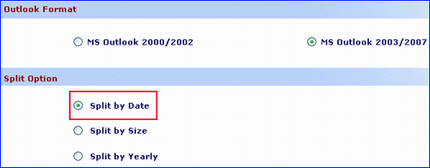 Split Outlook 2003 PST by Date