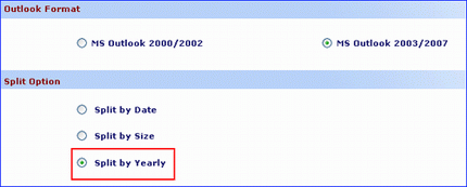 Split Outlook 2003 PST by Year